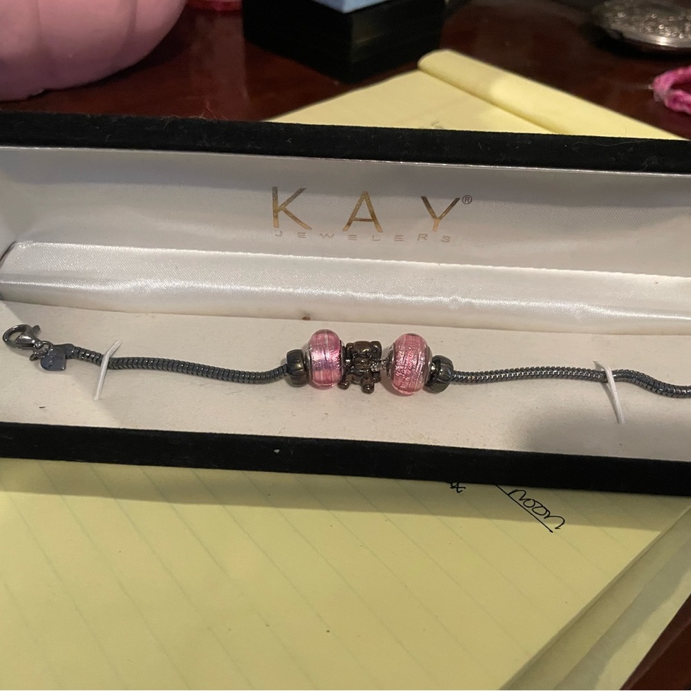 Kay memories gunmetal charm bracelet pandora dog